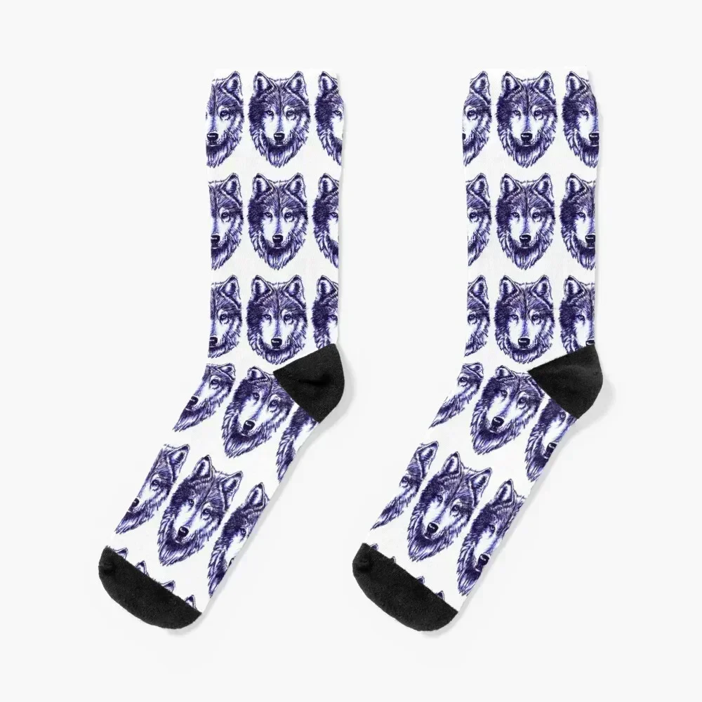

Timber Wolf - Blue Socks Running happy Non-slip Socks For Man Women's