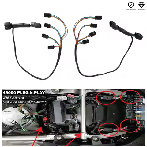 48000 Plug-n-Play Installations 4XP Cable Harness LED Lighting Harness Kit Fit For Honda Gold Wing 1800 Tour DCT F6B 2018-2026