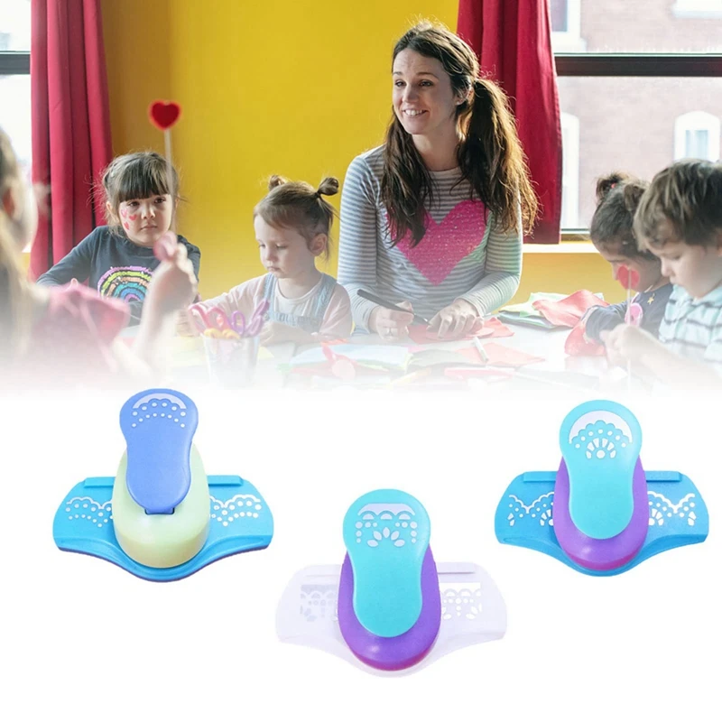 3Pcs Paper Craft Punch Corner Paper Punch Shapes Set Edge Paper Punch Lever Action Craft Puncher