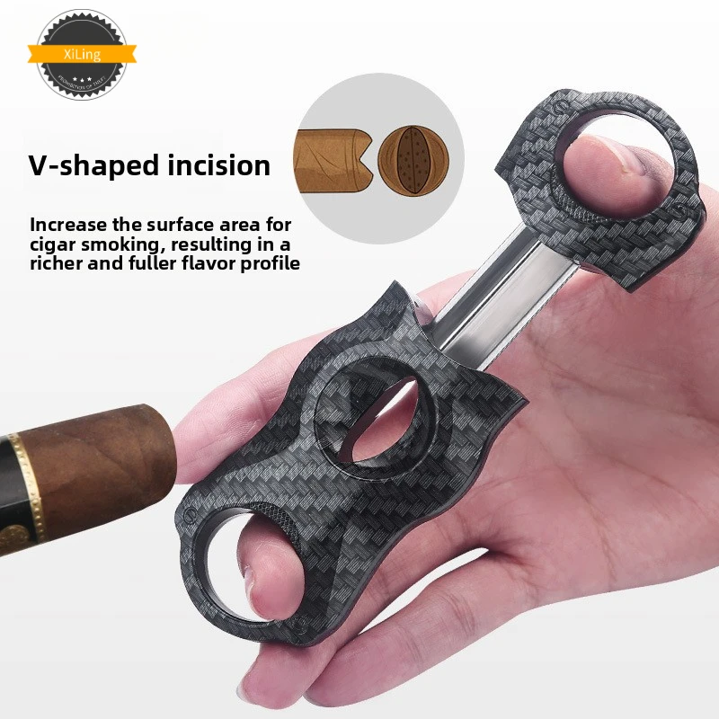 HONEST V-Shaped Sharp Cigar Cutter Creative Design V-Shaped Cigar Knife Cigarette Accessories Business Gifts