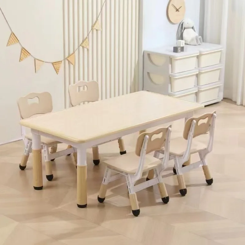 Amazon Kindergarten Children's Table and Chair Set, Graffiti-Adjustable Adjustable Children's Desk, Multifunctional Study Desk