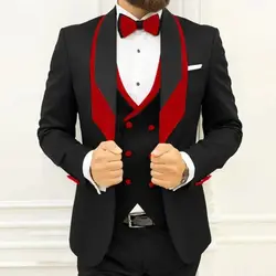 Traje de lujo para hombre, chaqueta de tres piezas, pantalones, chaleco Formal, traje elegante para novio y boda, 2023