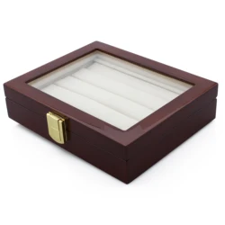 New Luxury Wood Jewelry Box Vintage wood Multifunction Display Box Elegant Dark Brown Storage Case Luxury Cufflinks Jewelry Dis