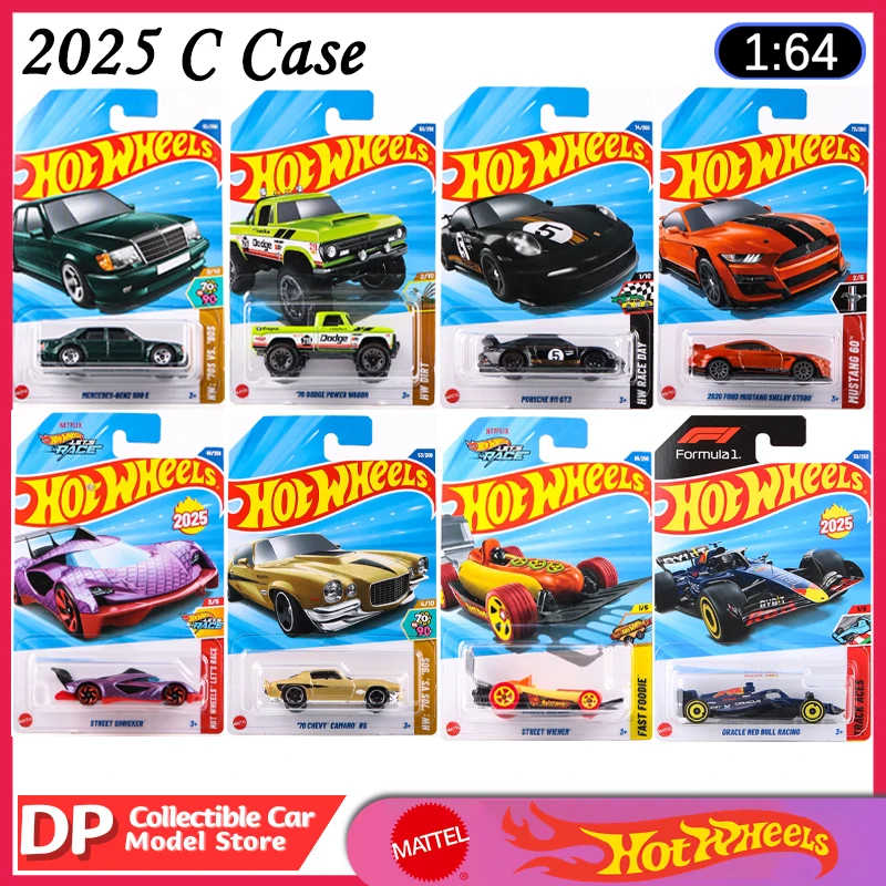 New Hot Wheels 2025 C Case,Mercedes 500 E Porsche 911 GT3 Chevy Camaro Diecast Vehicle Model Cars,Ship Now