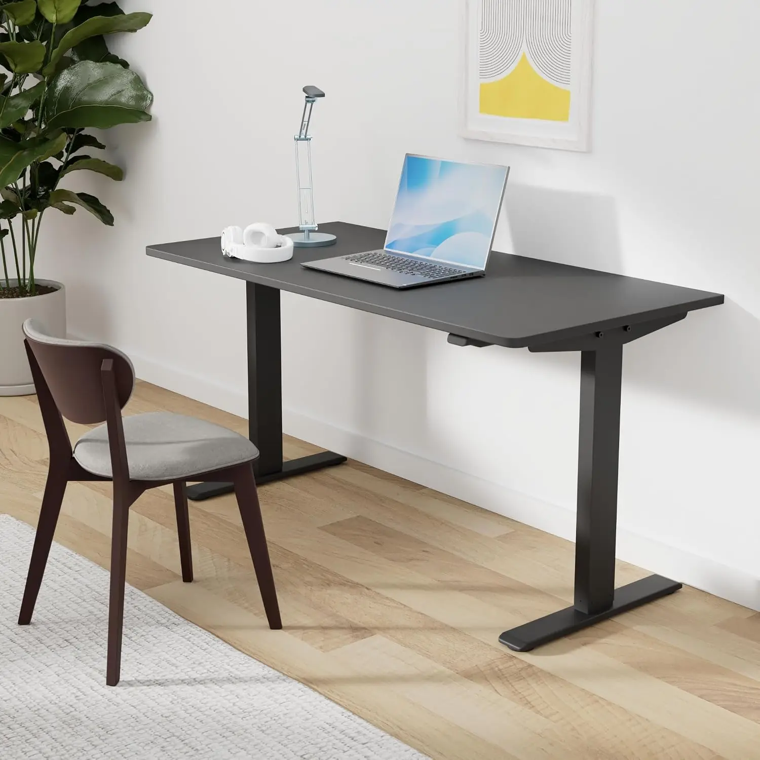 1'' Thick Height Adjustable Standing Desk 55x28 Inch Ergonomic Office Workstation, Customized