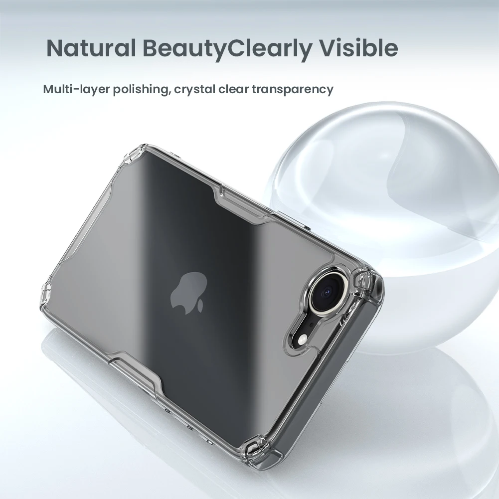 Nillkin Etui Nature TPU Pro do iPhone 17E/iPhone 16E, przezroczyste, odporne na upadki, z poduszkami powietrznymi, ochronne etui na telefon — zdjęcie produktu 2