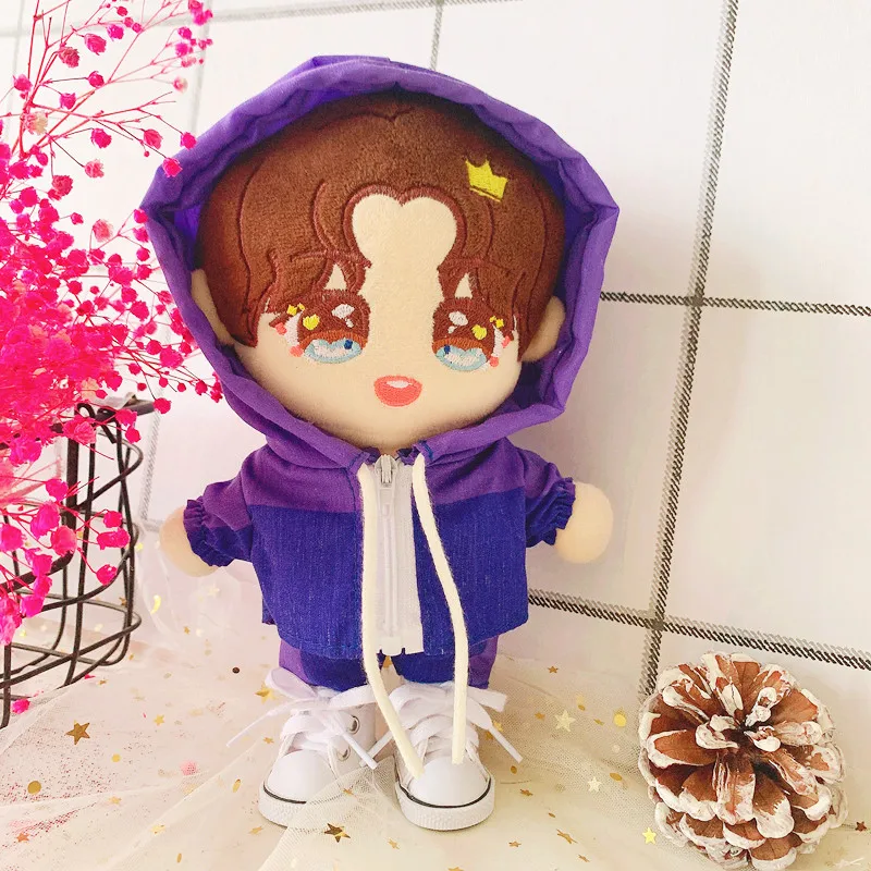 20cm Plush Toy Doll Clothes Fashion Trend Hoodie Cool And Handsome Youth Top Pants Set Back To School Season Baby Birthday Gift