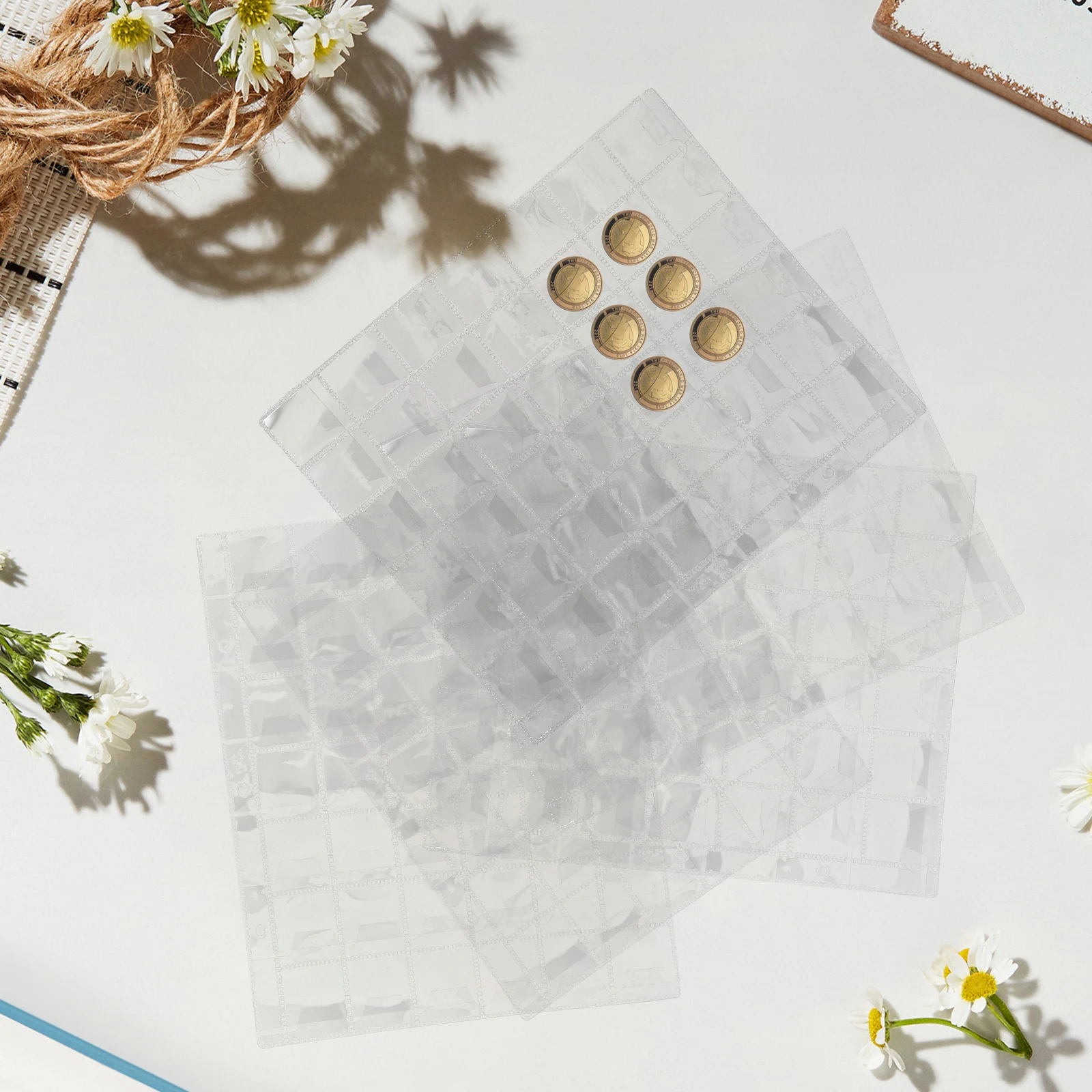 

5 Pcs Commemorative Coin Storage Book Scrapbooking Supplies Clear Money Holder Pocket Plastic