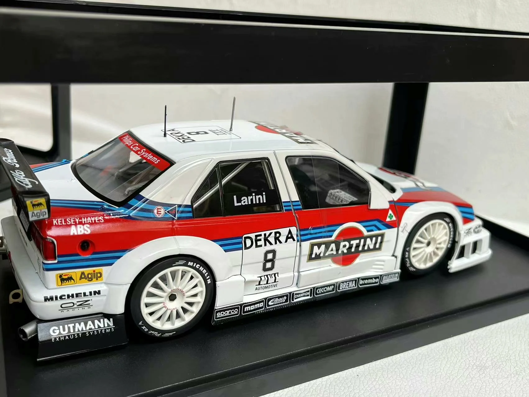 WERK83 1/18 스케일 알파 로미오 1995 # 8 알파 로미오 레이싱 합금 자동차 모델 장난감 선물