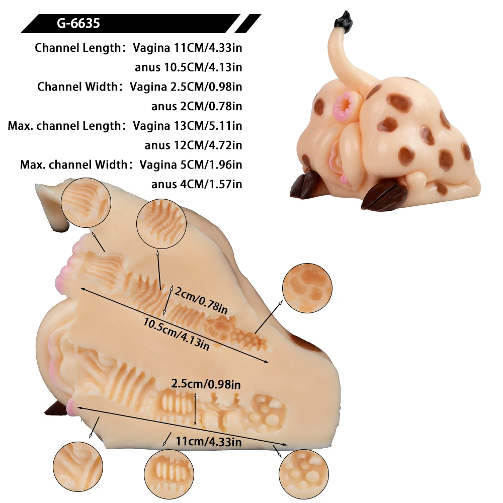 GEEBA Creative Giraffe Male Masturbator Dual Channel Soft Silicone Adult Onahole Vagina Anus Pocket Pussy Stroker SexToy for Men - view 5