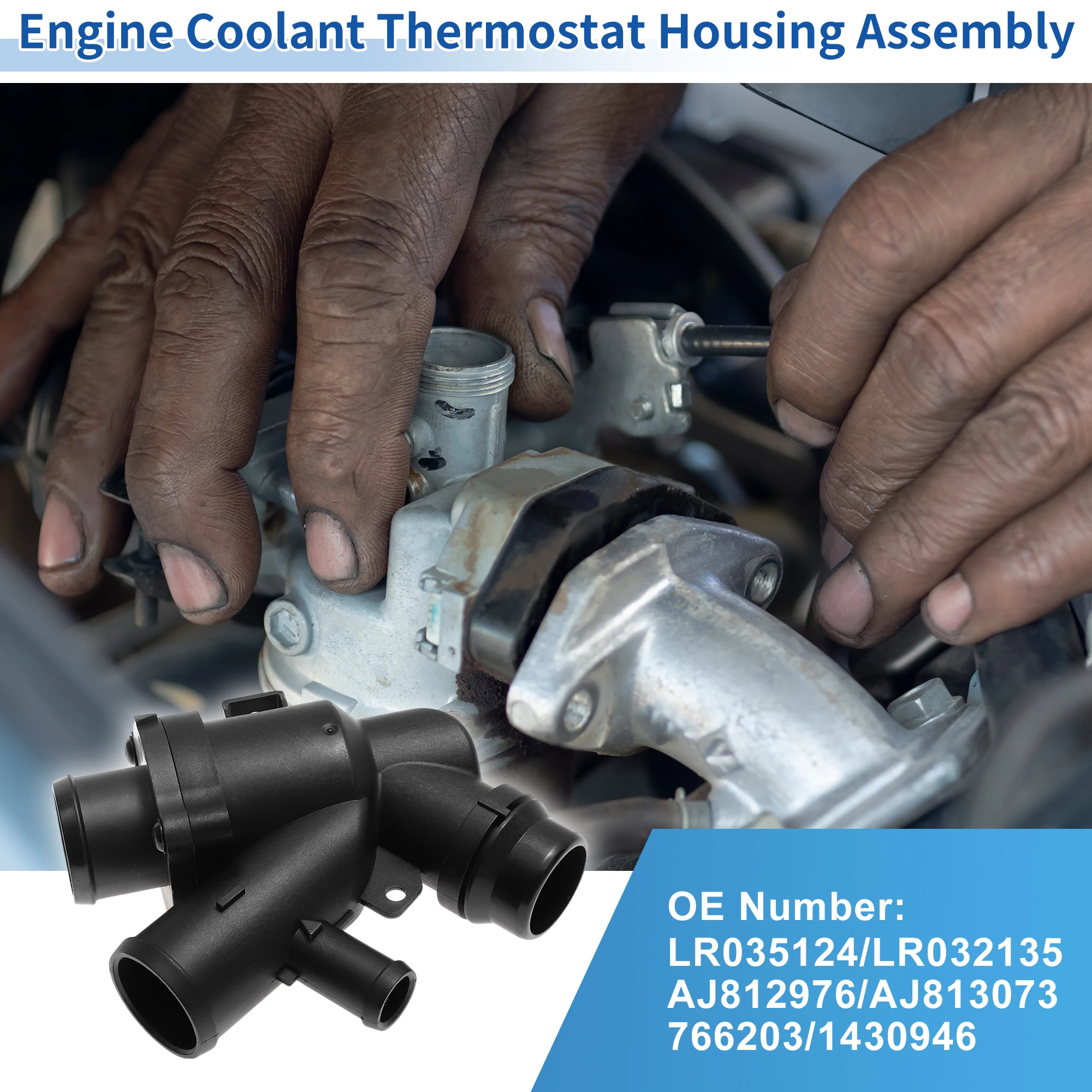 UXCELL Engine Coolant Thermostat Housing Assembly No.LR035124 for Jaguar F-Type 2014