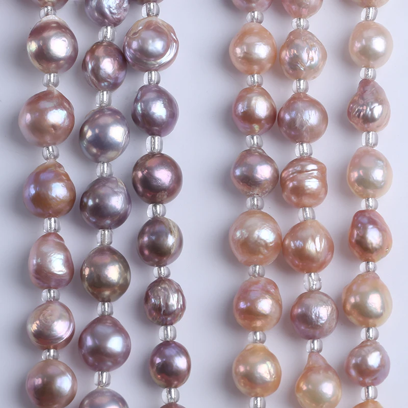 

10-13mm Edison Fresh Water Irregular Baroque Shape Real Freshwater Cultured Pearl Bead Strands 18cm for Jewelry DIY