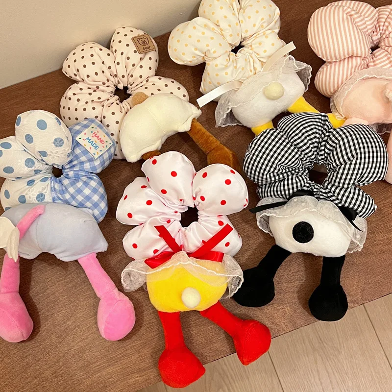 Adult Kids Accessories hair band cute polka dot flower large intestine circle new Mom Girls ball hair rope Mickey butt headdress
