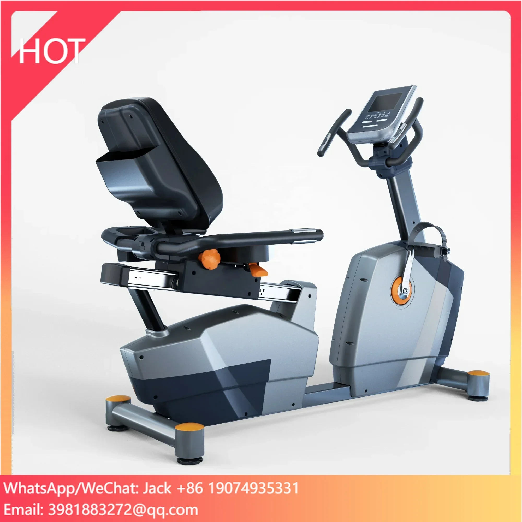 Professional Commercial Exercise Cycling Cardio Training Magnetic Recumbent Bike For Fitness Club