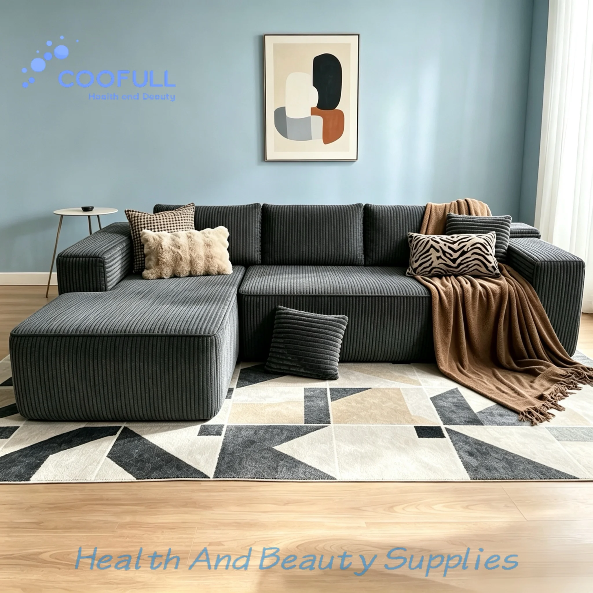 Coofull Disian Corduroy Three Seat Modular Compressed Sponge Sofa with Vacuum Packaging for Hotel Use in a Box Lit Canapé Enfant