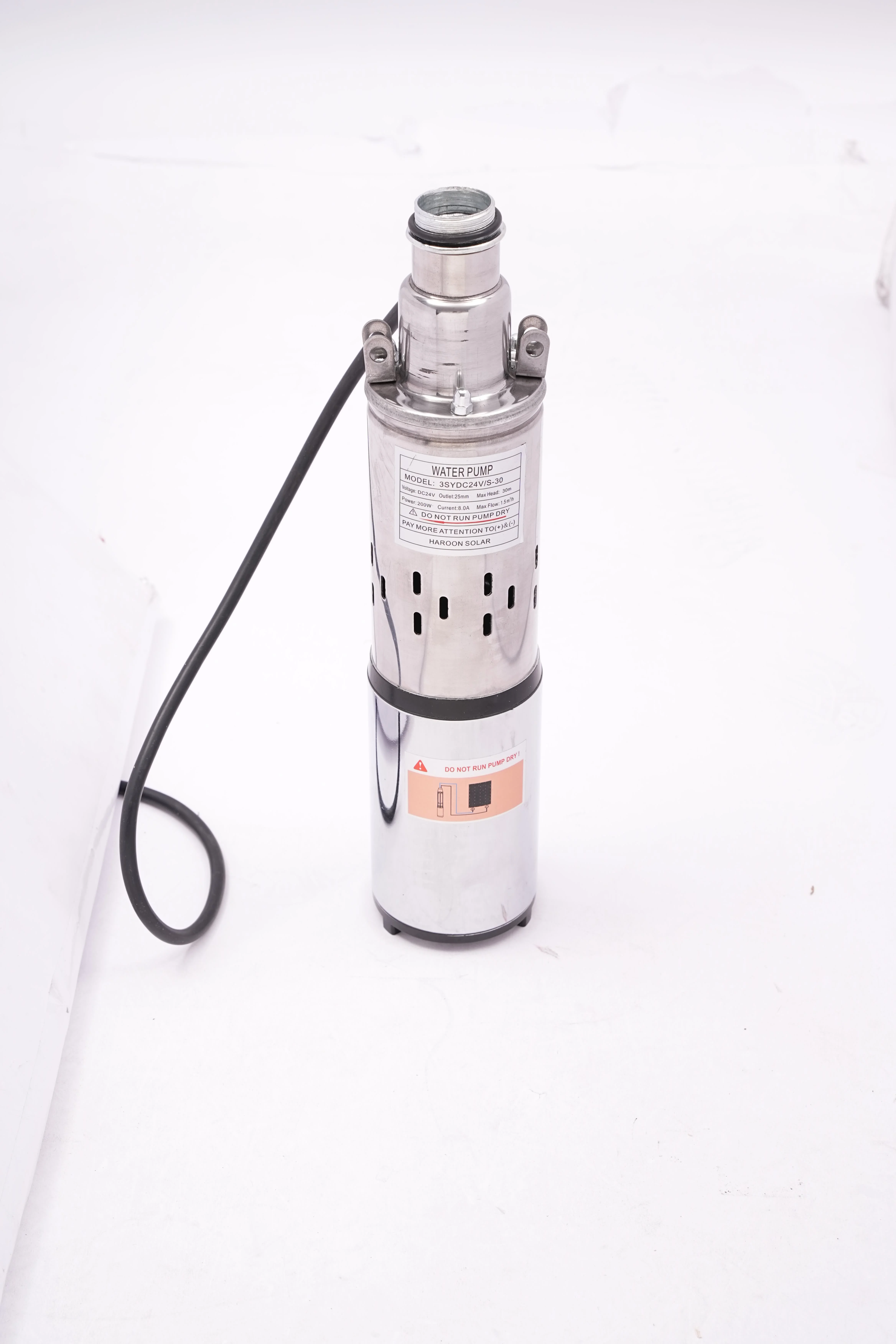 مضخة الآبار العميقة 24V200W 30m 1.5m3/h مضخة مياه غاطسة