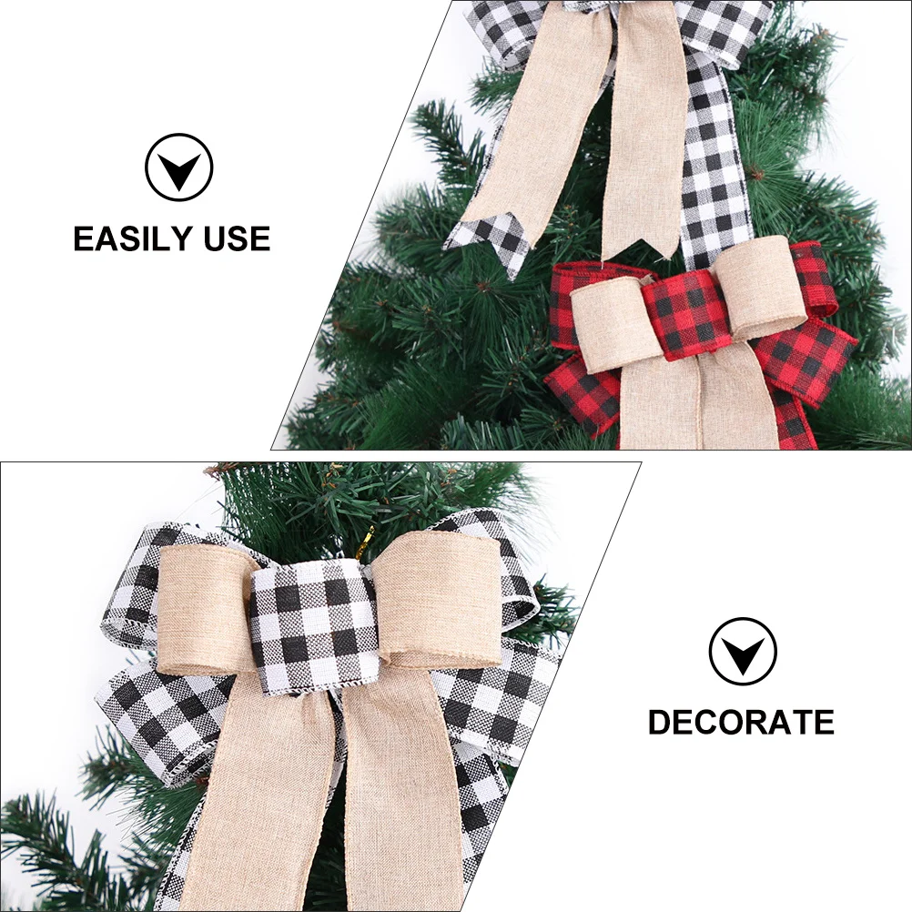 

2 Pcs Bow Decoration Decorations Xmas Gift Polyester Christmas Tree Bowknot Ornaments