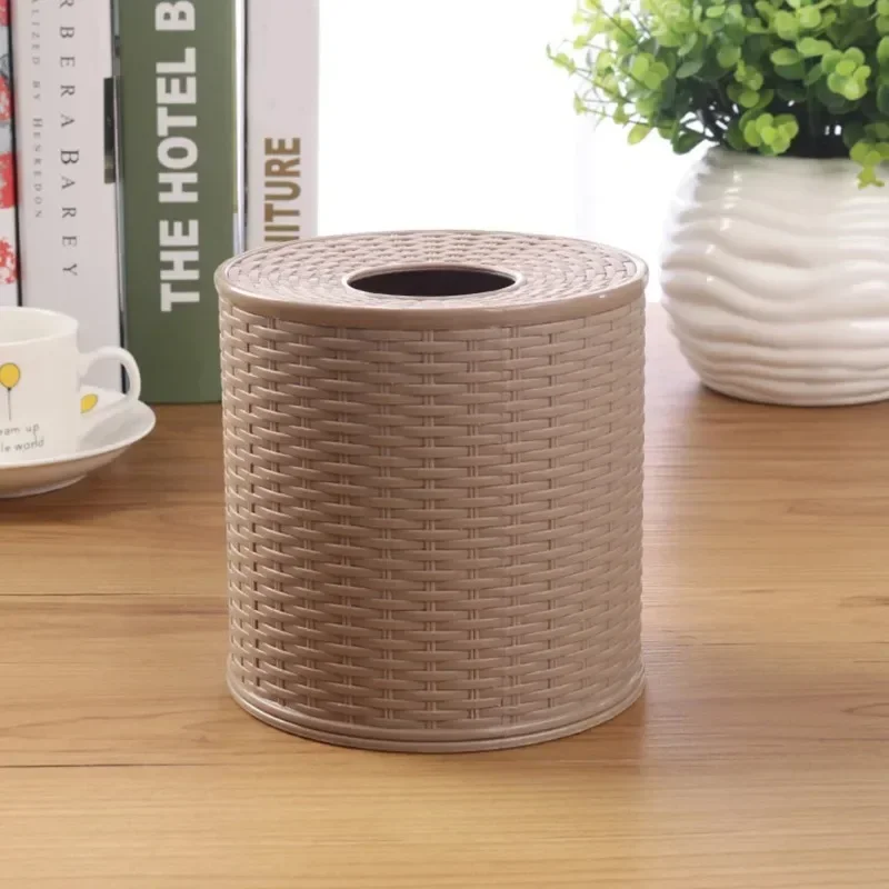 Round Container Living Room Bedroom Gift Napkin Holder Home Toilet Paper Storage Desktop Hotel Decorative Tissue Box Dustproof