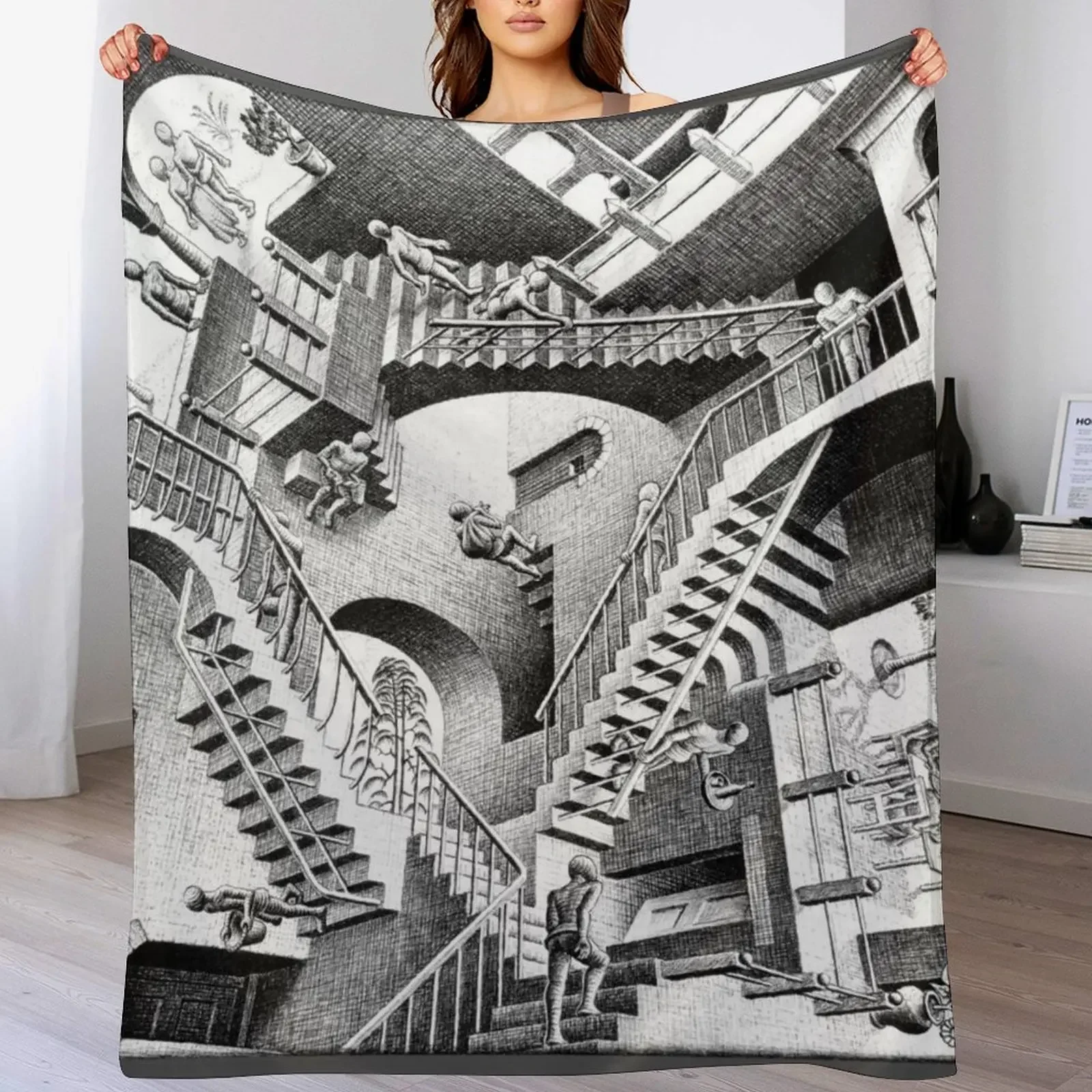 Escher Staircases Throw Blanket Air Conditioner Soft Blanket for Office Home