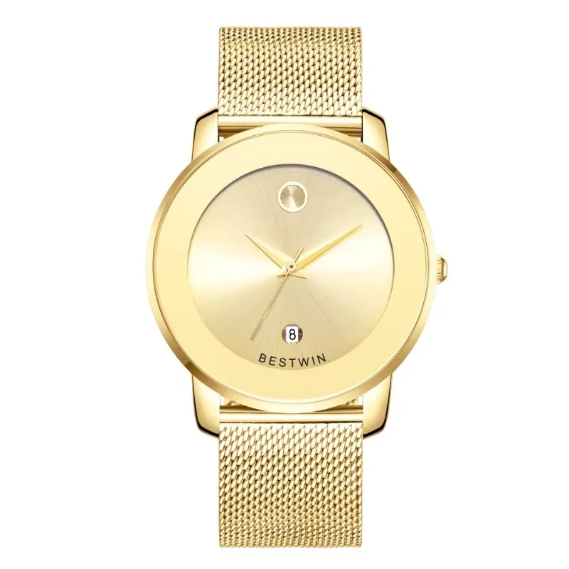 

Luxury Men Watch Simple Elegant Fashion ultra-thin business net belt gold classic simple waterproof for men's watches