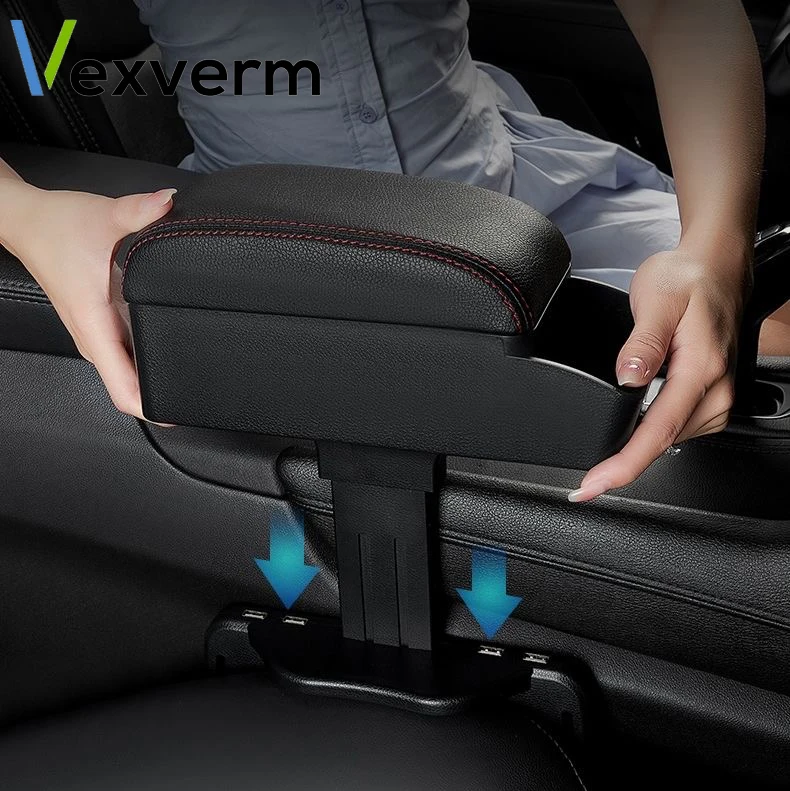 Car Adjustable Armrest Box Elbow Support Car Center Console Car Storage Box Auto Seat Gap Organizer Phone Holder Arm Rest