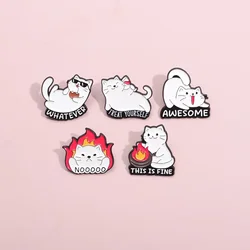Cute Animal Cat Brooch Cartoon Lovely Kitten Custom Enamel Pins Backpack Clothing Lapel Badge Jewelry Gift For Friends Wholesale