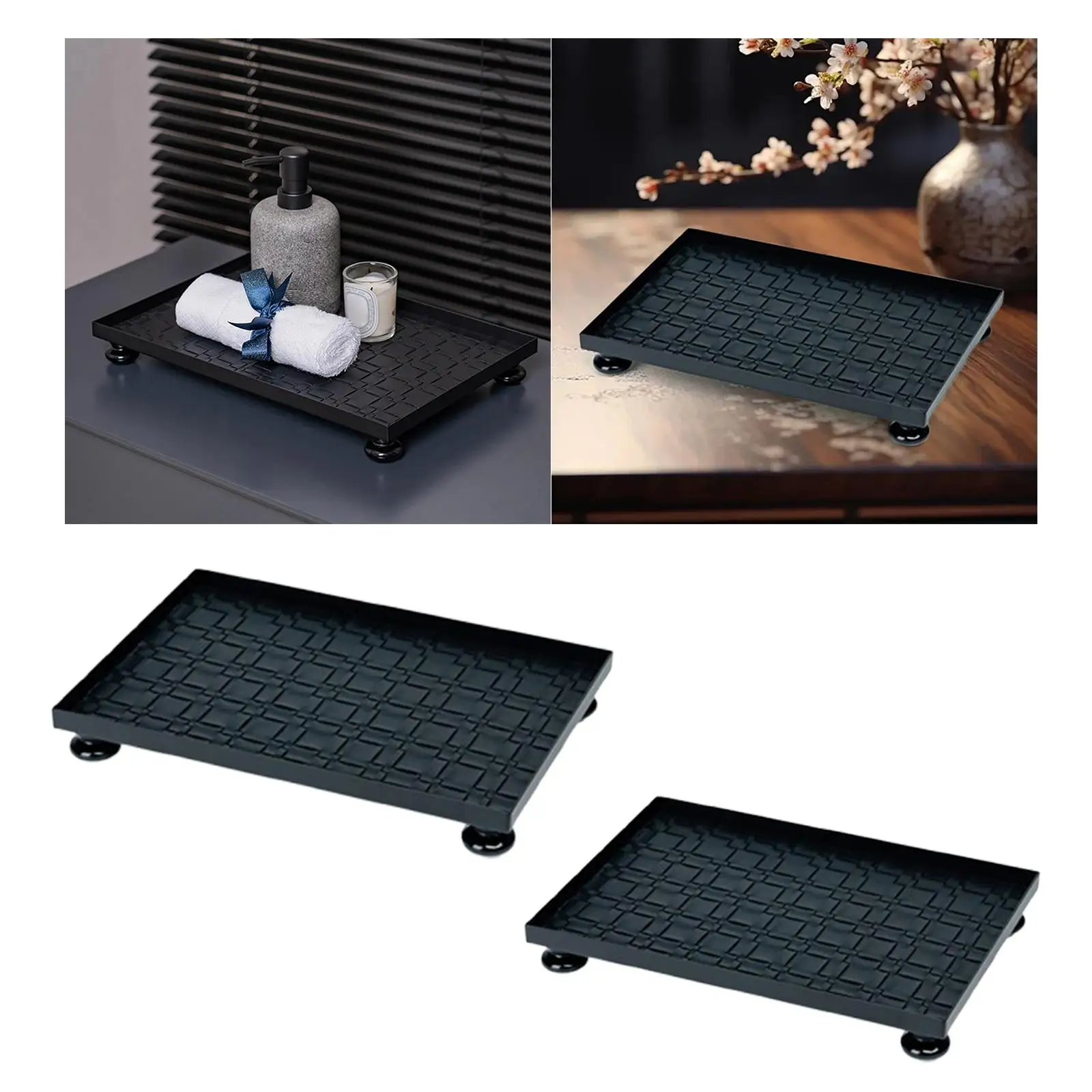 Serving Tray Storage Organizer Dinner Vanity Tray Dish for Kitchen Desk Home