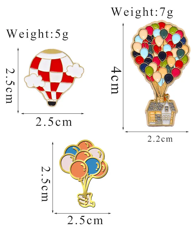 Colourful Hot Air Balloon Pins Cartoon Movie Up Enamel Pin Brooch Metal Badges Accessories Lapel Pins Jewelry