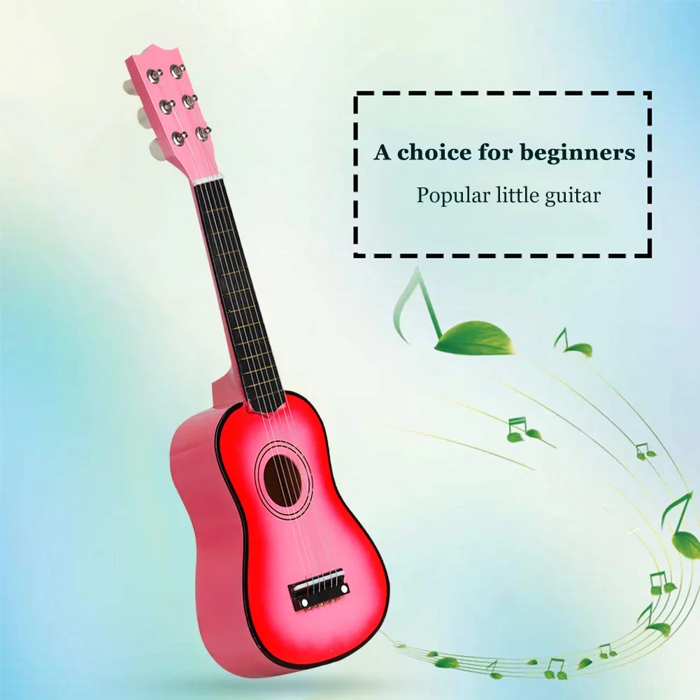 21 inch Basswood Ukulele 6 Strings Small Acoustic Guitar Musical Instruments for Children Kids Beginners Playing Learning Toy