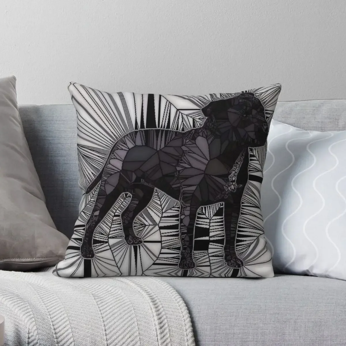 Staffordshire Bull Terrier Mosaic Square Pillowcase Polyester Linen Velvet Pattern Zip Decor Pillow Case Sofa Cushion Cover 18