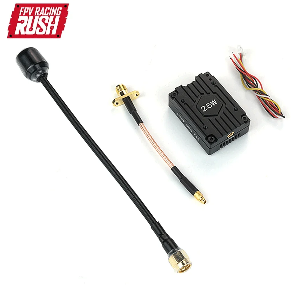 RUSHFPV 5.8G 2.5W 48CH Analog VTX CNC Enclosure 25mW/400mW/800mW/1600mW/2500mW/Pit Racing FPV Drone Video Transmitter MMCX IRC