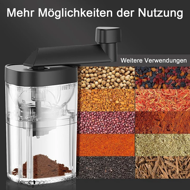 Manual Coffee Grinder, Cone Mill Suitable For Coffee Beans And Spices, Adjustable Espresso Grinder 25G Hopper Easy To Use