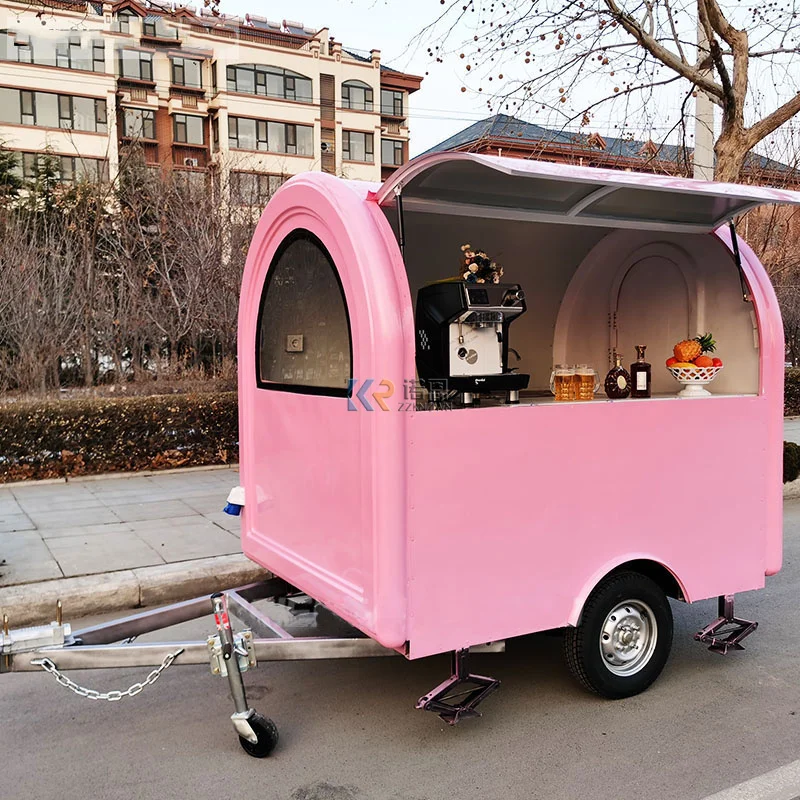 Customized Food Truck Trailer Ice Cream Machine Kiosk Cart Coffee Pizza Food Cart trailer