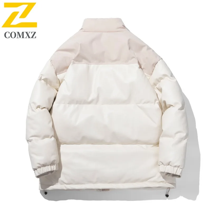 COMXZ 2025 Stand Collar Puffer Jacket Winter Unisex American Style Waterproof Windproof Warm Outdoor Sports Casual Fashion Coat