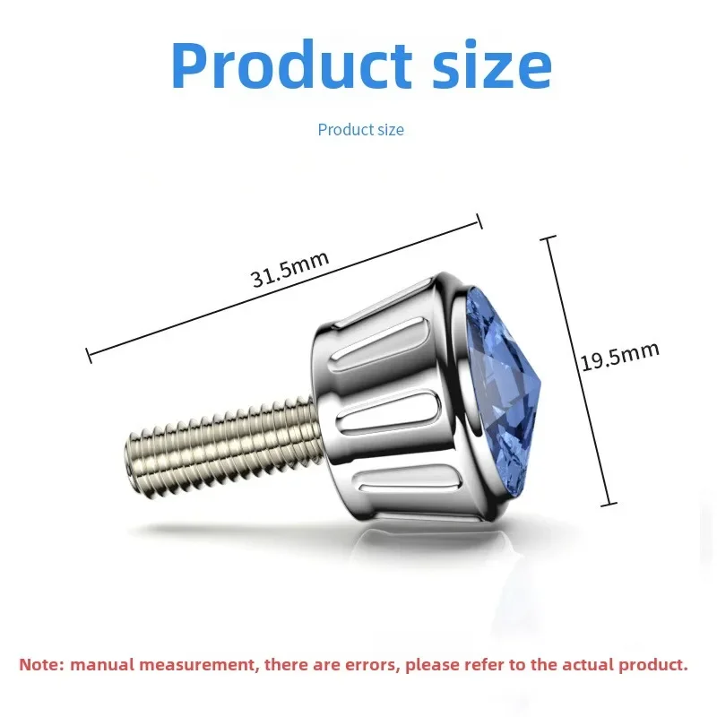 براغي إطار لوحة الماس، مسامير تثبيت صينية لوحة الترخيص، غطاء صامولة حجر الراين، لوحة ترخيص مع ختم تثبيت الماس