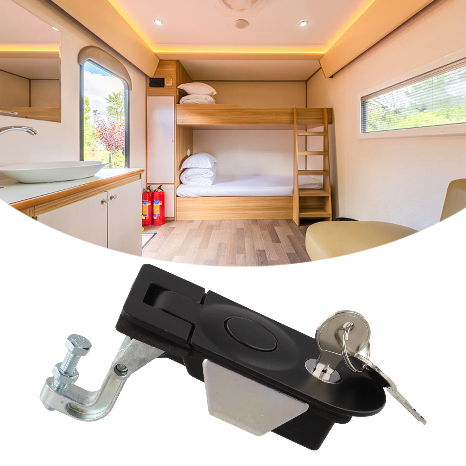 Cargo Protection Camper-Latch Flush Mount Lock-Compression Push Lock-Latch For Campers For Tool Box 52mm Quick Access Mechanism