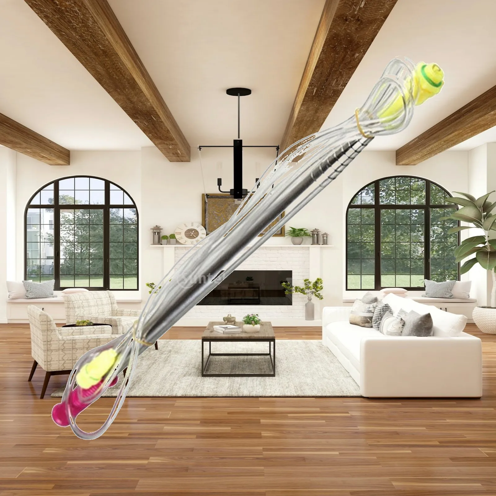 Spray Equipment Extension Rod with Flexible Attached Hose and Sturdy Steel Connector for Extended Reach Liquid Application