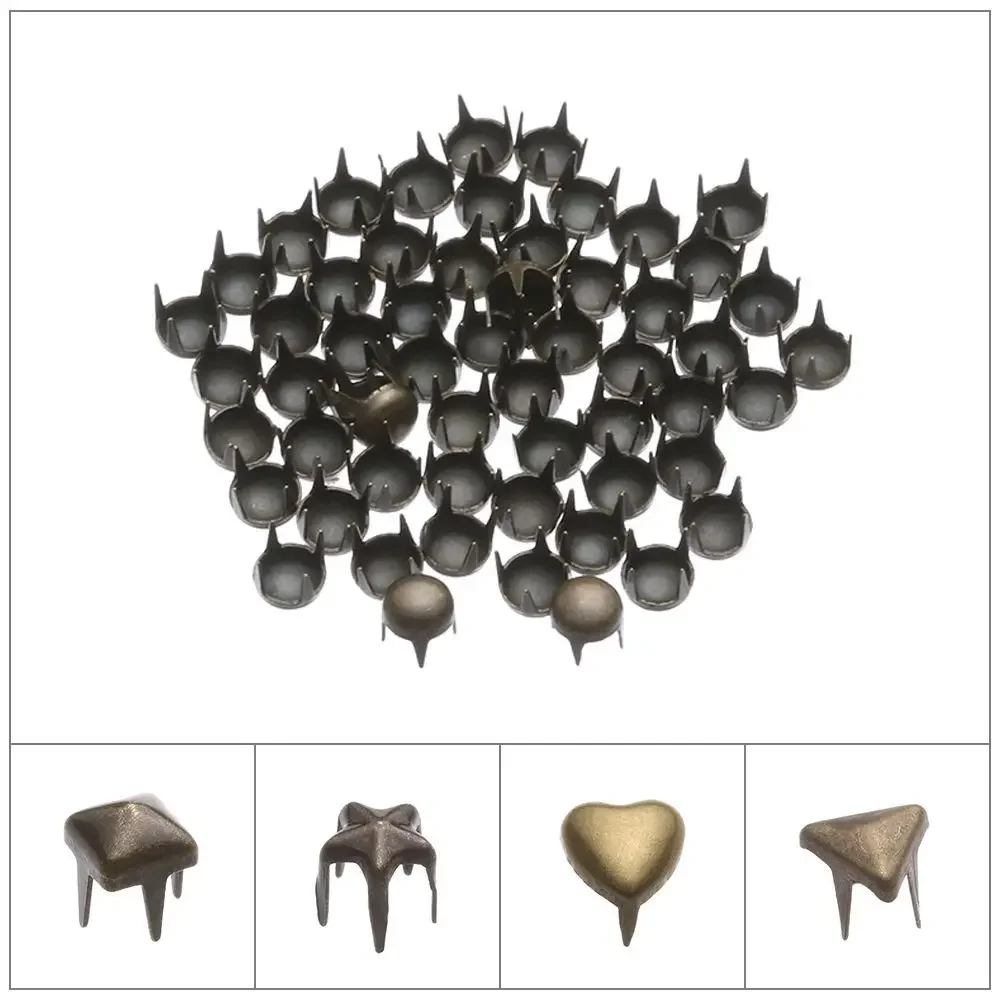 50Pcs Ultra-small Metal Buckles For Doll Clothes 4/5/6mm Mini Star/Heart Shape Bags Buckle DIY Doll Buttons Shoes Accessories
