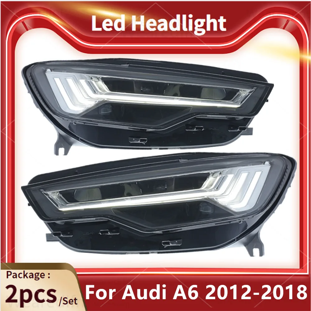 Car Accessories Head Lamp For Audi A6 Headlights 2012-2018 A6L C7 Upgrade LED Headlight DRL Dynamic Singal High Low Beam