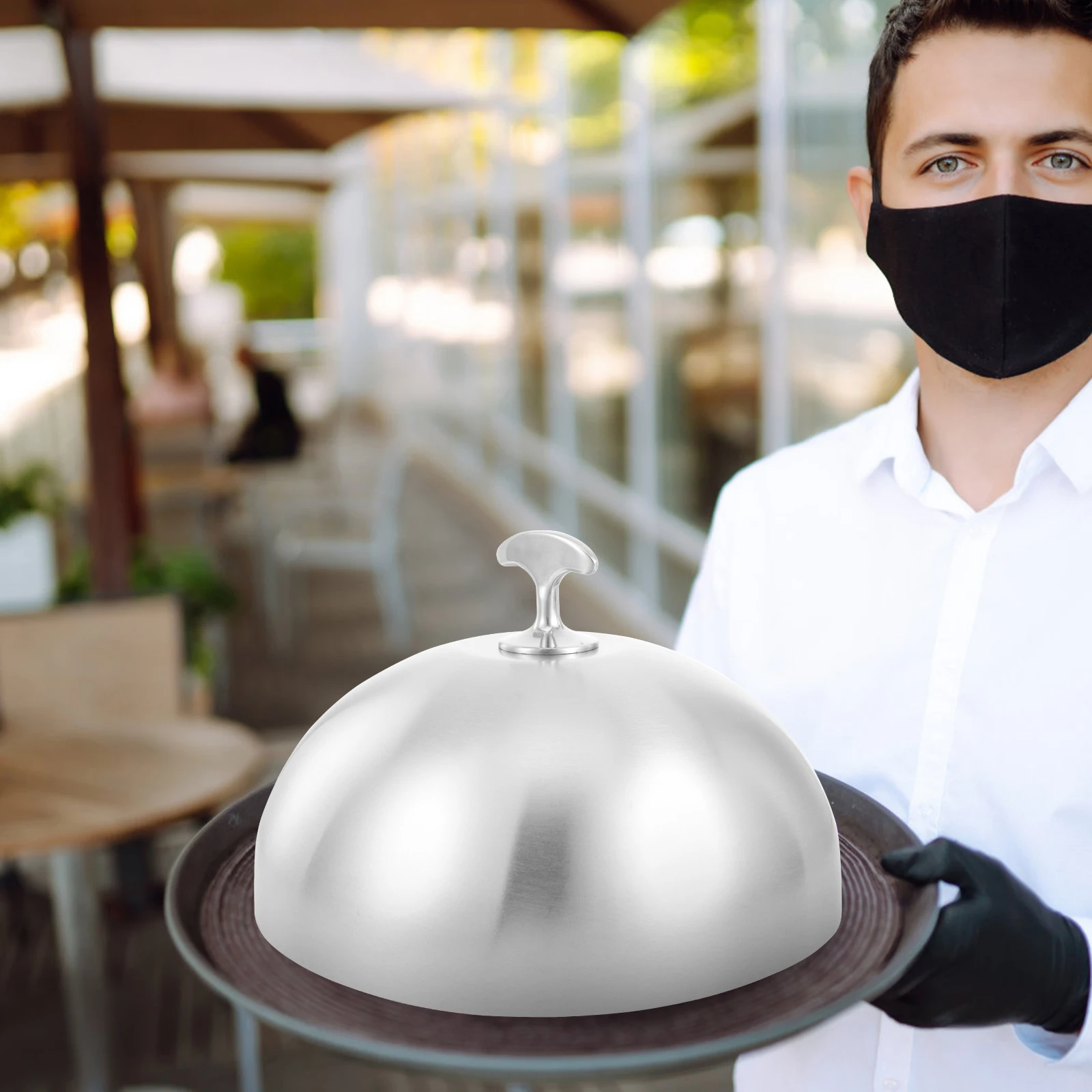 

Stainless Steel Food Cover Dome Shape Food Protective Cover for Home Kitchen Restaurant Bbq Kitchen Supply