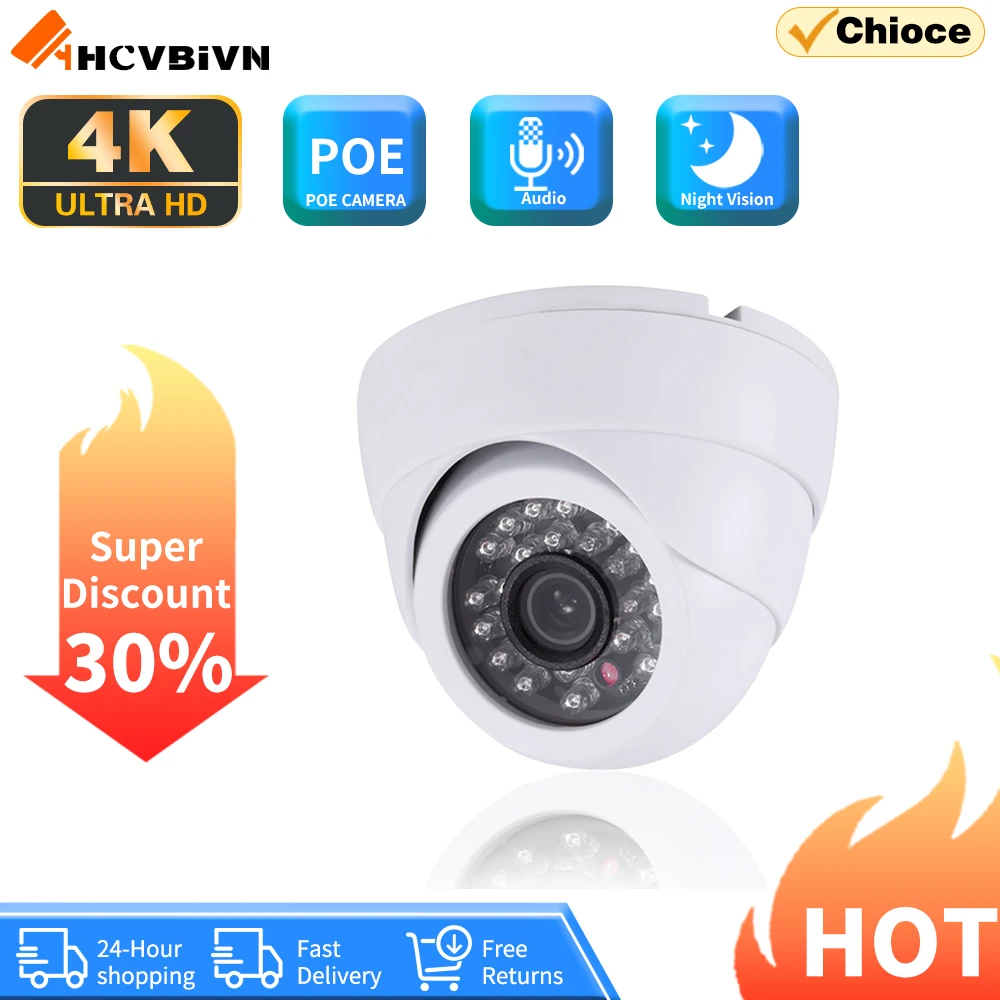 

4K 8MP 5MP Dome POE IP Camera Explosion-Proof Motion Detection Network CCTV Security Protection Video Surveillance NVR System