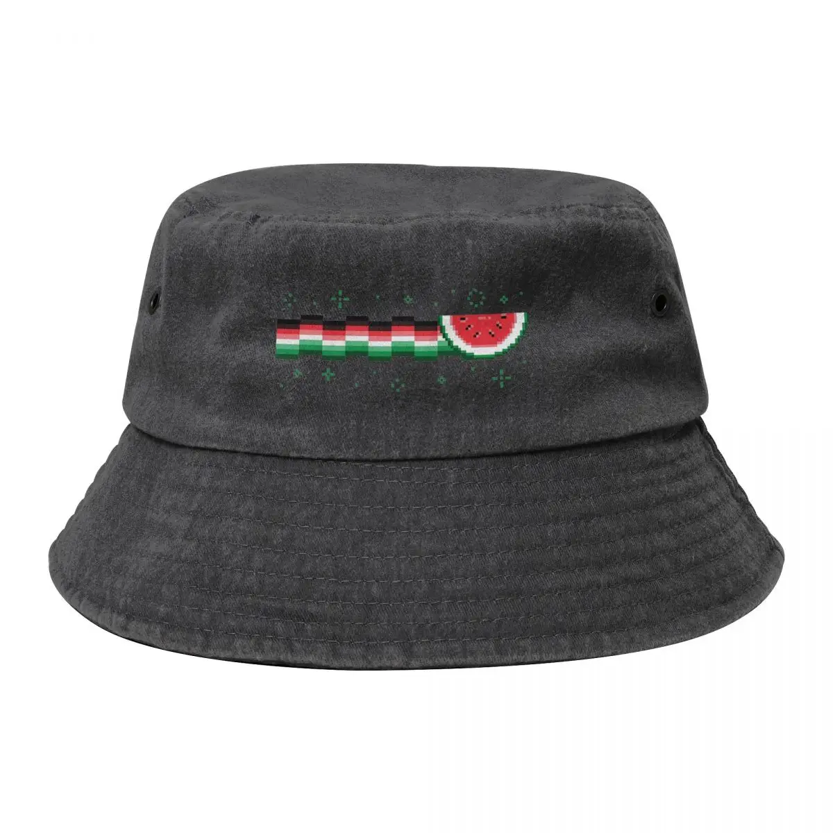 Unisex This Is Not A Watermelon 100% Cotton Bucket Hat Outfit Vocation Headwear Magritte Watermelon Pattern Denim Fisherman Caps