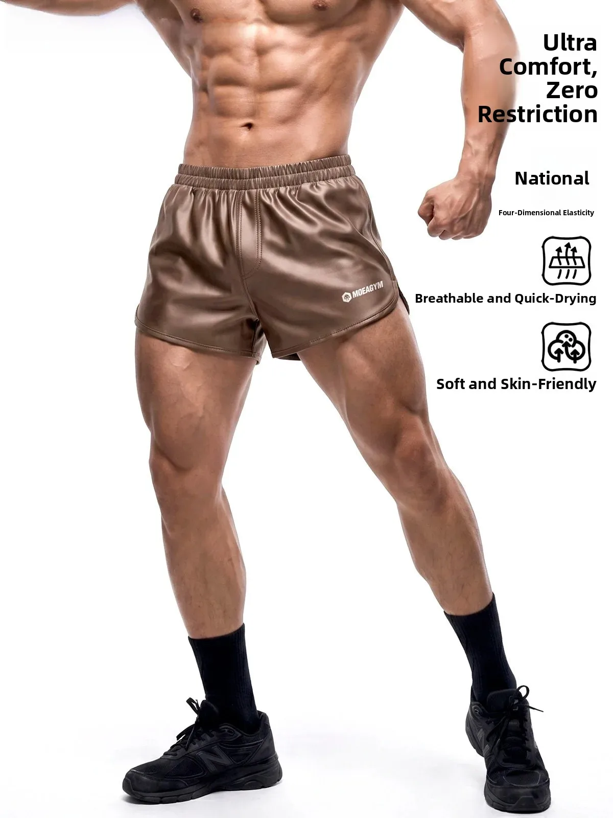 Men's Ice Silk Satin Short Pants Quick Dry Breathable Fitness Two-Part Sports Shorts Home Arro Pants Running Clothing