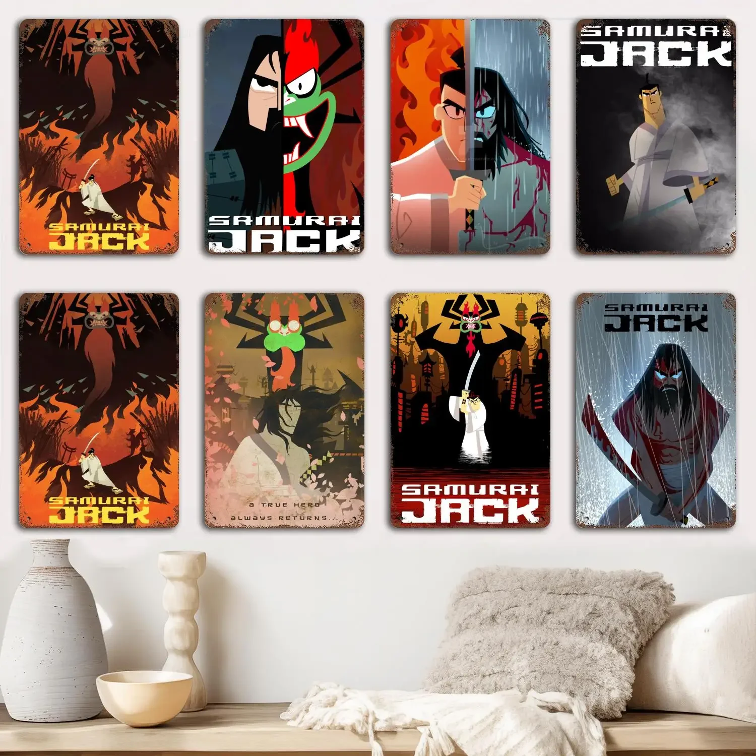 samurai jack Metal Signs wall decor Vintage Tin Signs Captain Metal Poster Decor for Bar Pub Club Wall Decoration