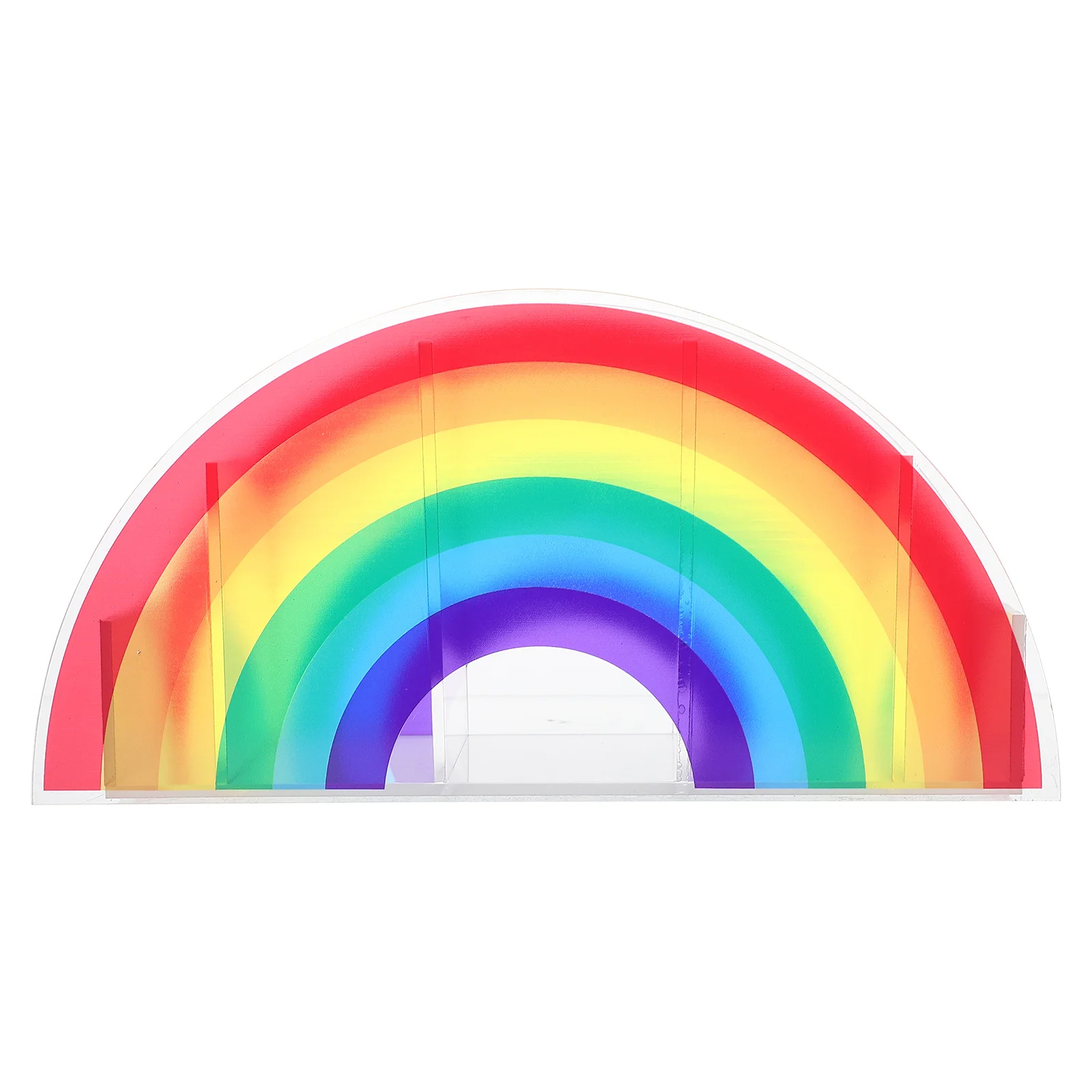 Rainbow Bridge Pen Holder Acrylic Desk Organizer Pencil Storage Stationery Container Tabletop Pen Box Storage Tool