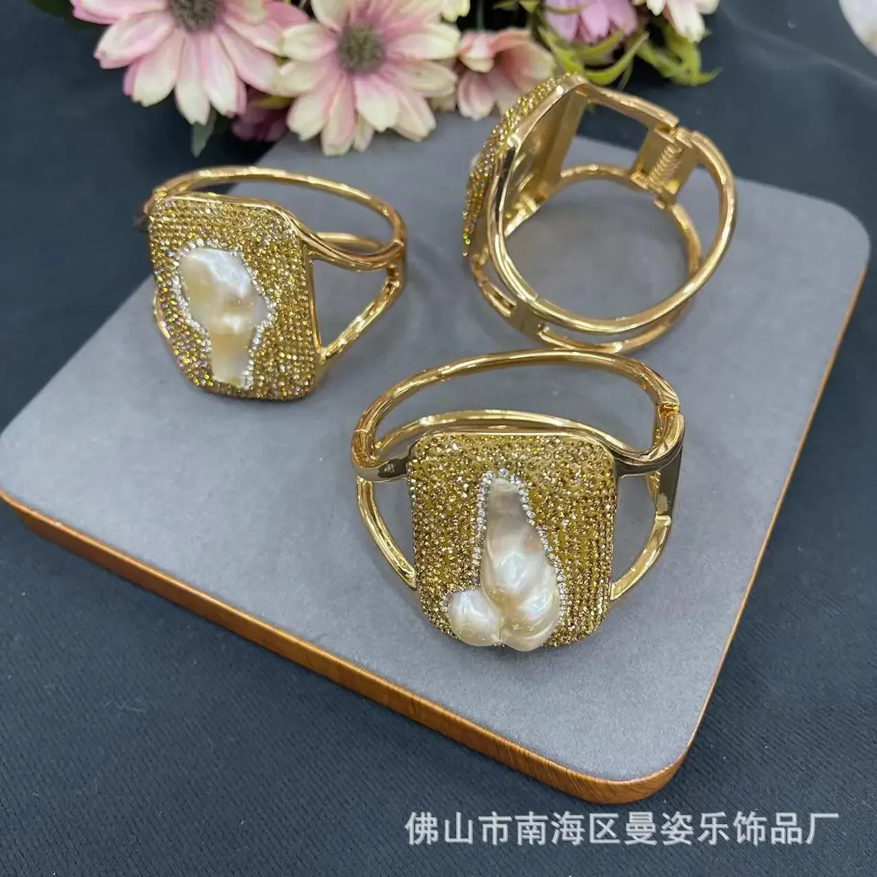 Natural large baroque special-shaped pearl color-preserving live bracelet ins style casual jewelry natural stone hot-selling mod