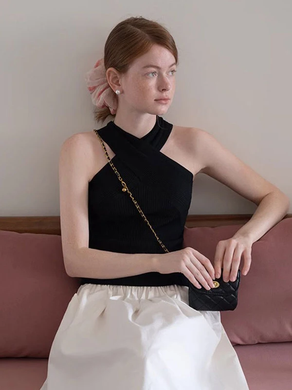 Crossbody محبوك حزام سترة المرأة الصيف سليم صالح Svel الراقية oulder Baring ort ملابس خارجية عادية