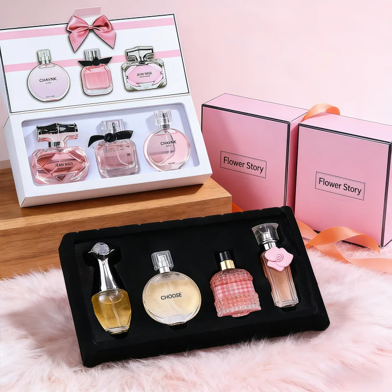 

4-Piece Arabian Perfume Gift Set Unisex Long Lasting Light Fragrance Collection Luxury Box Niche Scents for Men & Women