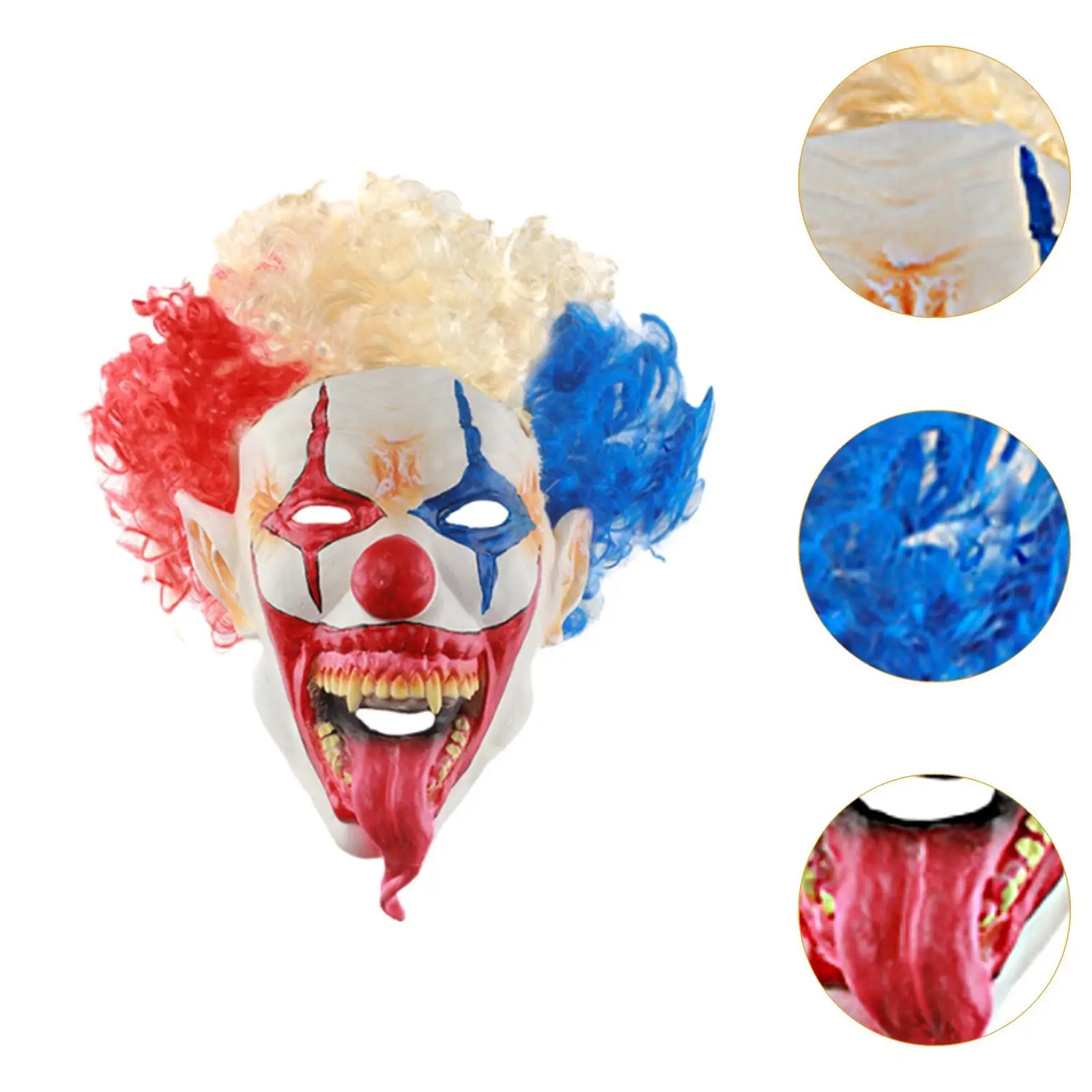 Clown Mask Horror Scary Mask for Dress up Stage Show Party Holiday Haunted House