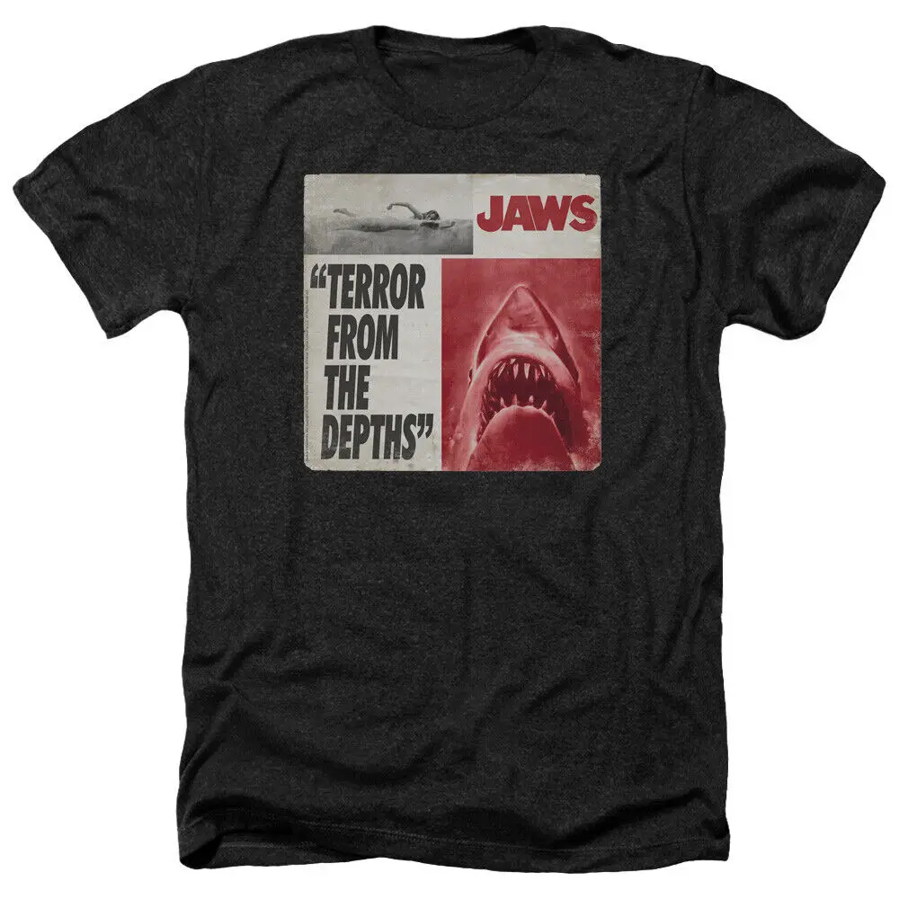

JAWS TERROR Licensed Adult Men's Heather Tee Shirt SM-3XL